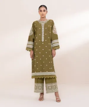 2 Piece - Embroidered Cotton Net Suit