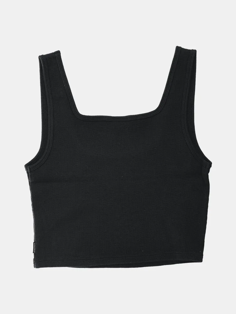 Afends Gracie Waffle Singlet - Black