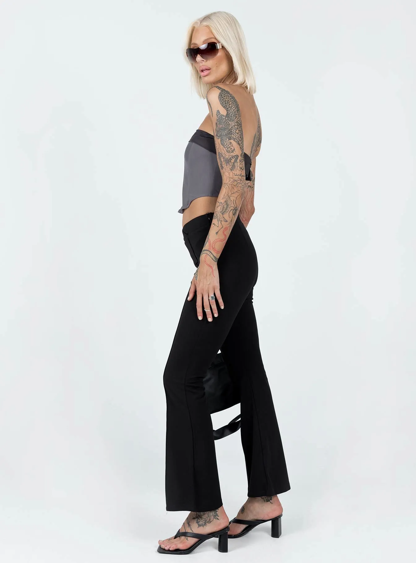 Aggie V Waist Pants Black