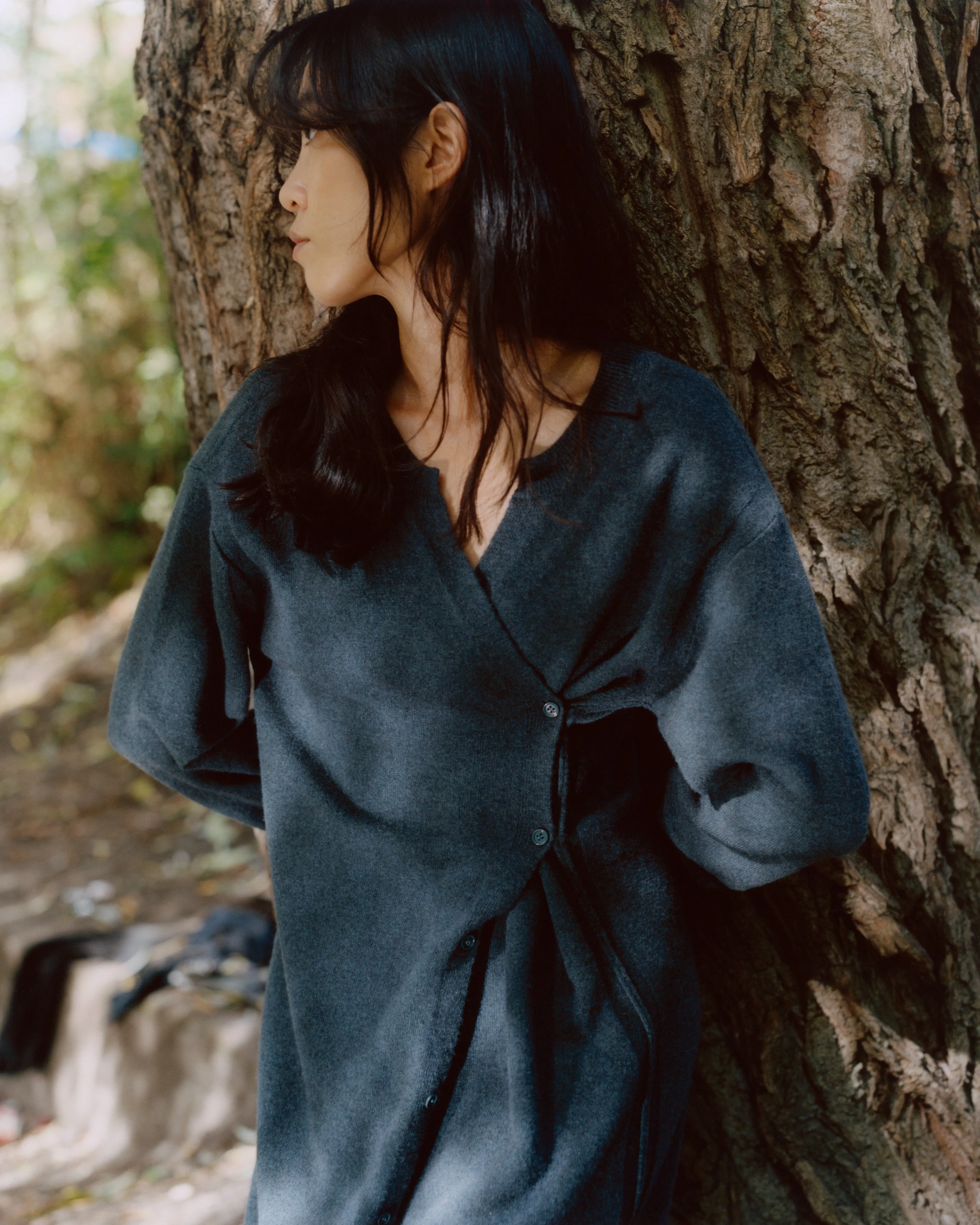 APT Classic Long Knit Robe / bear grey