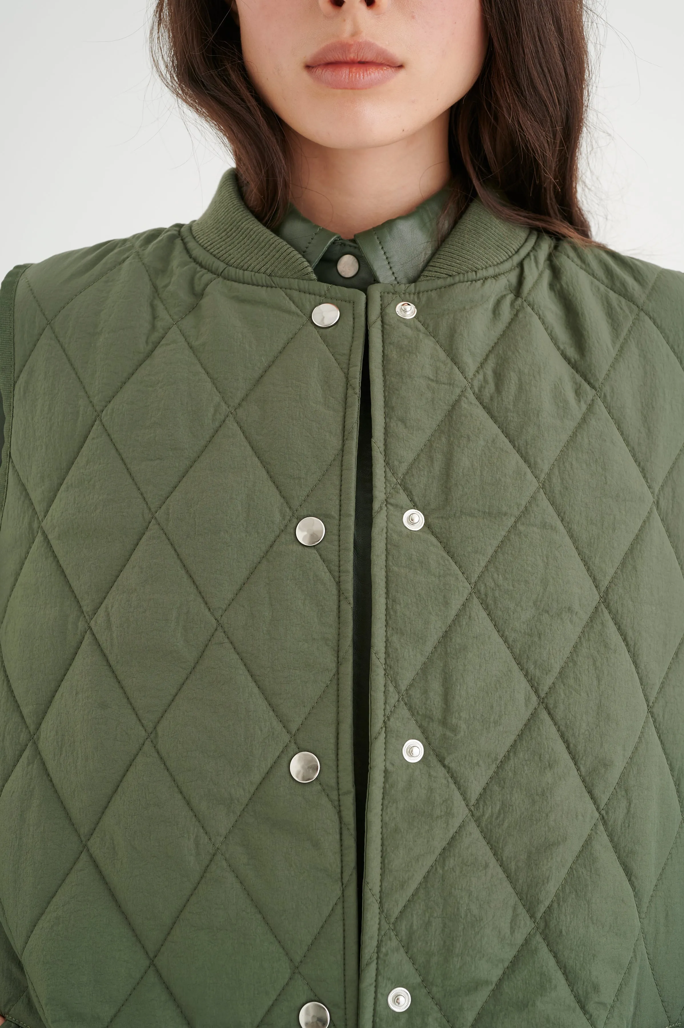 CallasIW Quilted Vest - Beetle Green