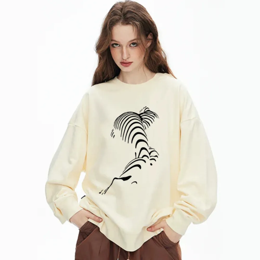 “Design figure lying line print” Sweatshirt