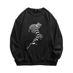 “Design figure lying line print” Sweatshirt