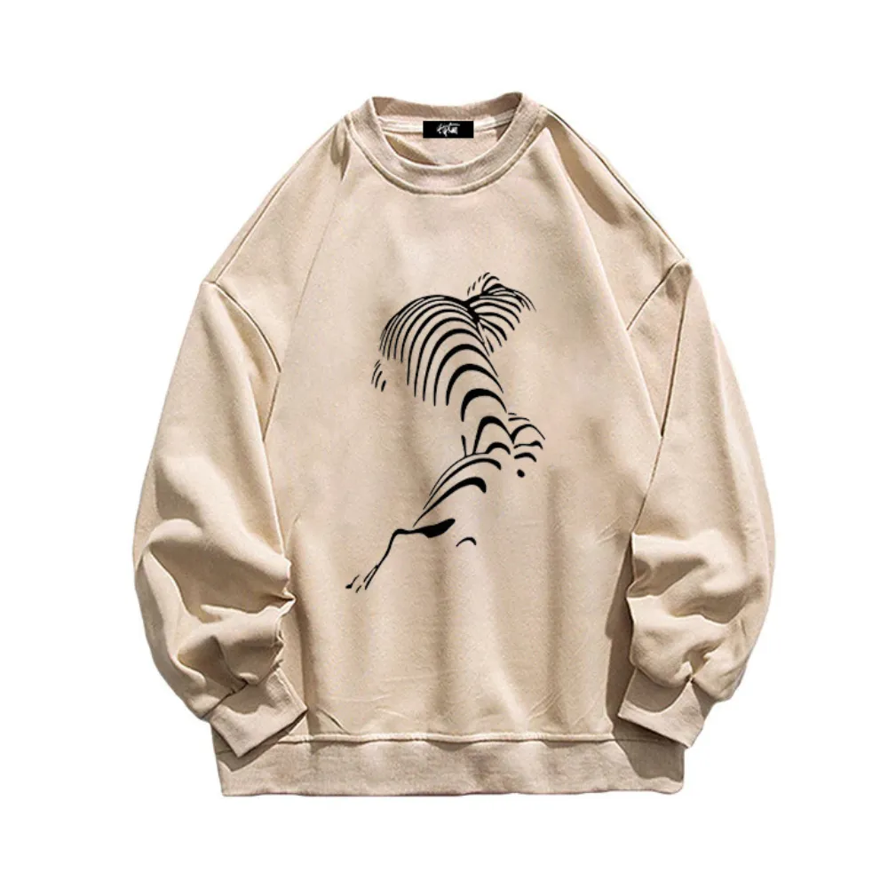 “Design figure lying line print” Sweatshirt