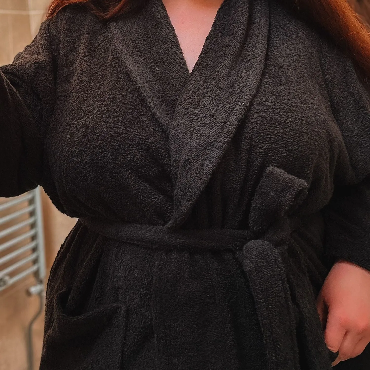 Floof Bath Robe - Black