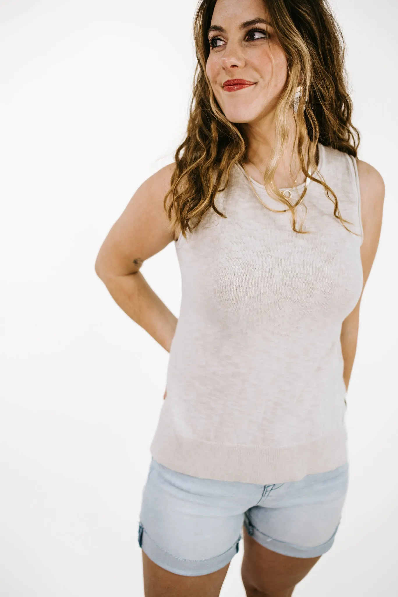 From The Start Heathered Knit Tank