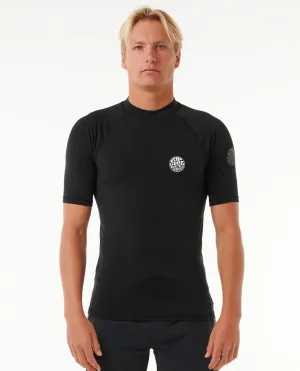 Icons UPF50  Brushed Short Sleeve Rash Vest - Black