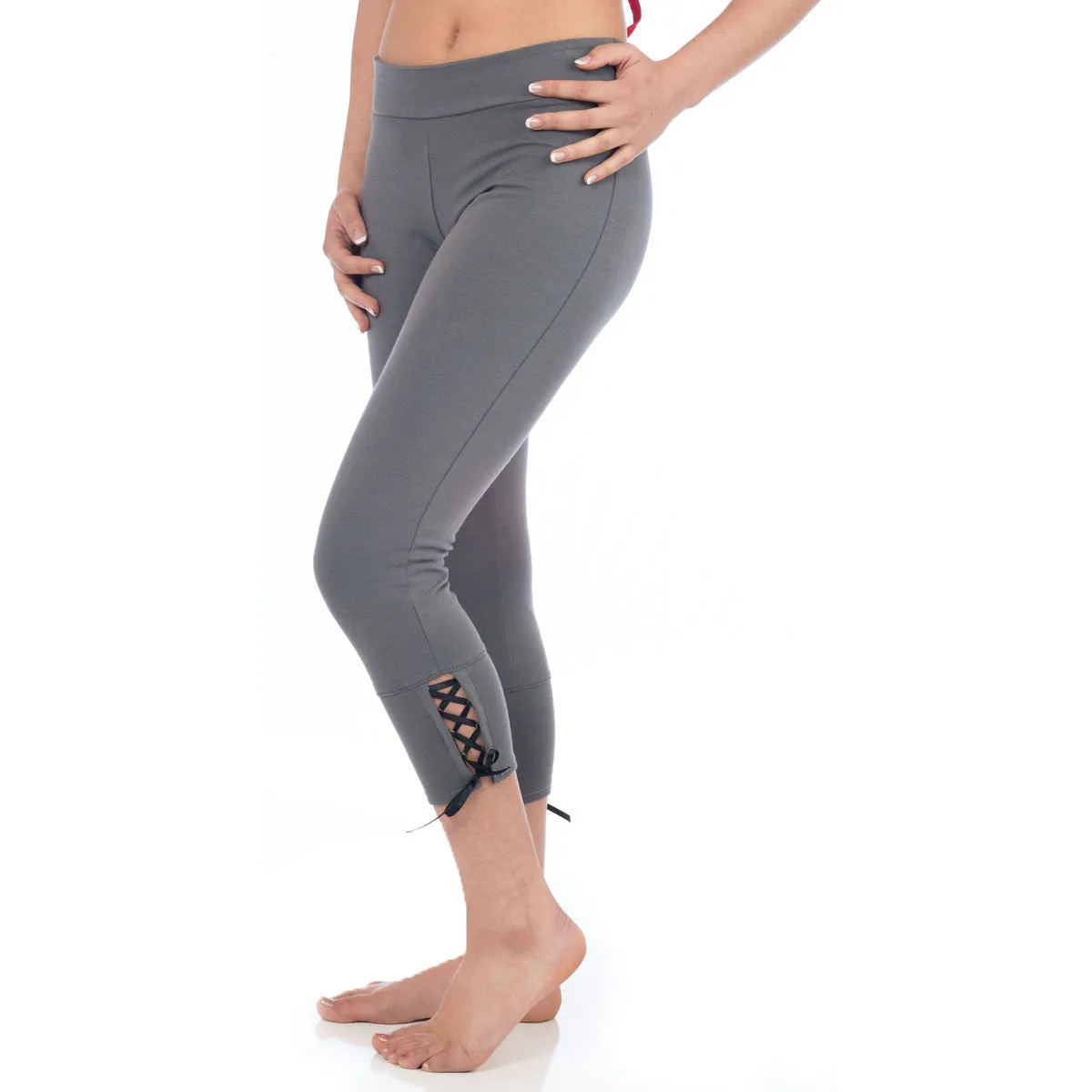 Love Lace-up Capri Legging - Gray