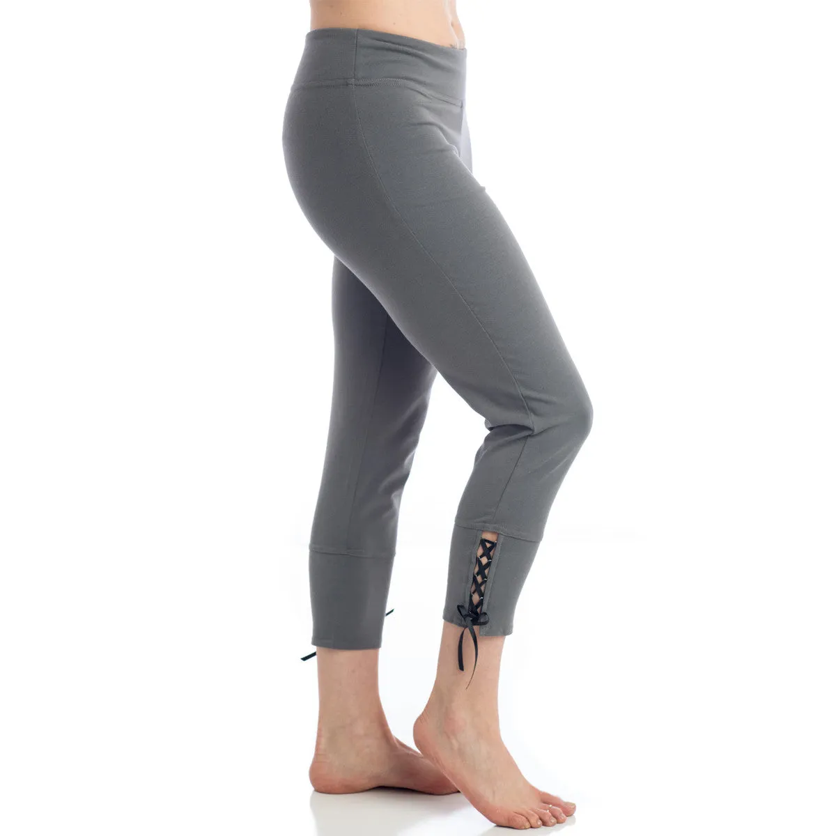 Love Lace-up Capri Legging - Gray