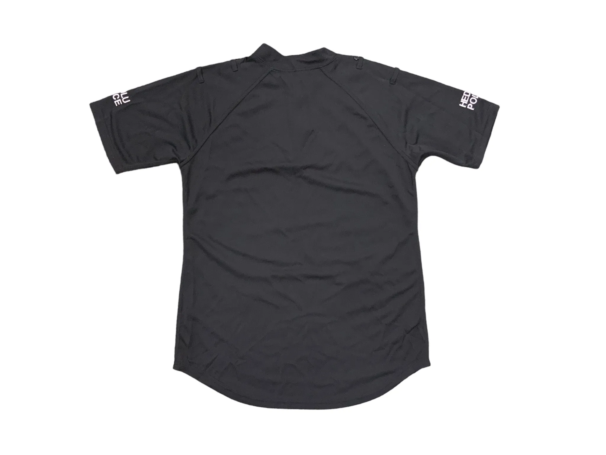 Male Black Heddlu Police Embroidered Breathable Short Sleeve Wicking Top