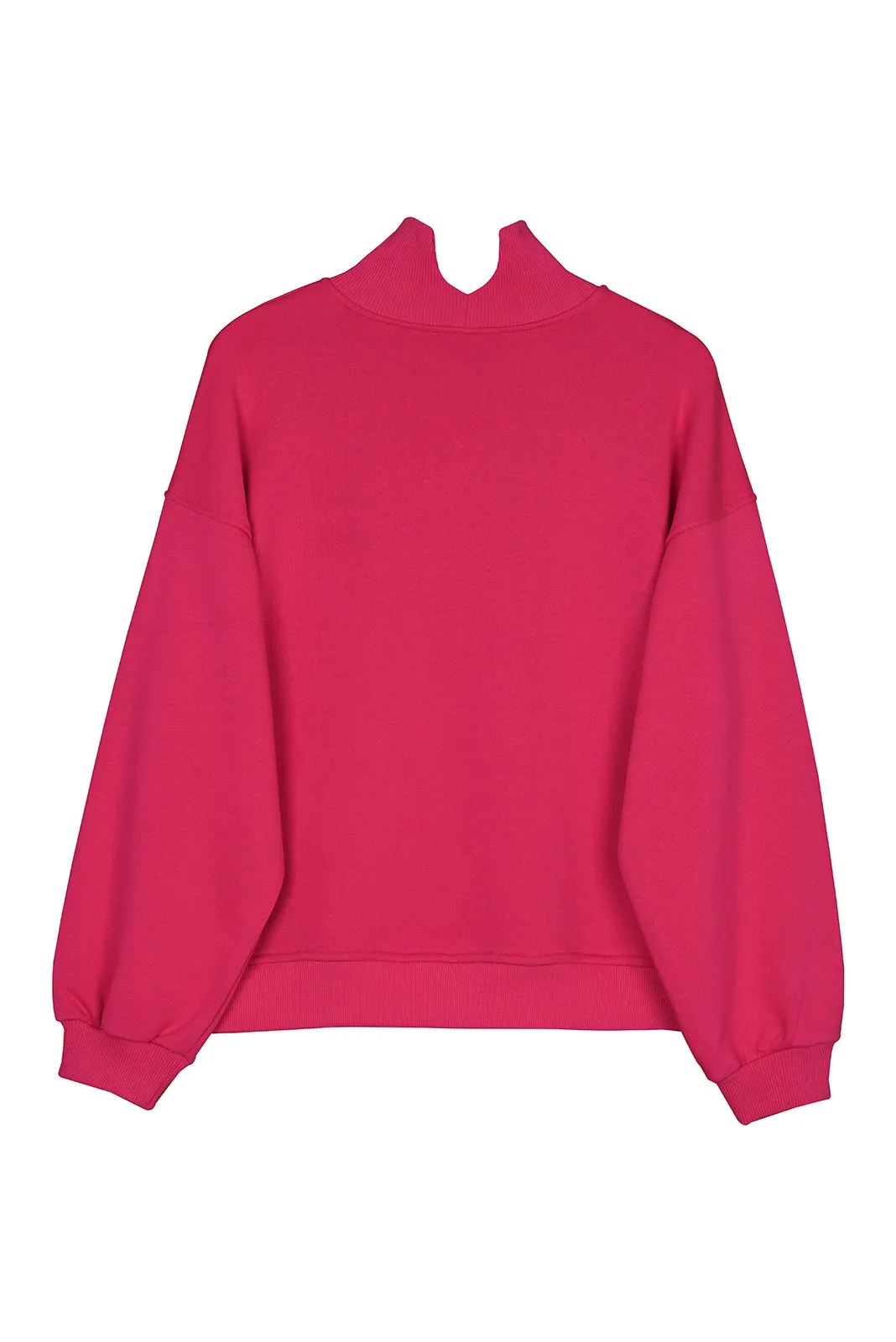 Oversize Turtleneck Sweatshirt Fucshia