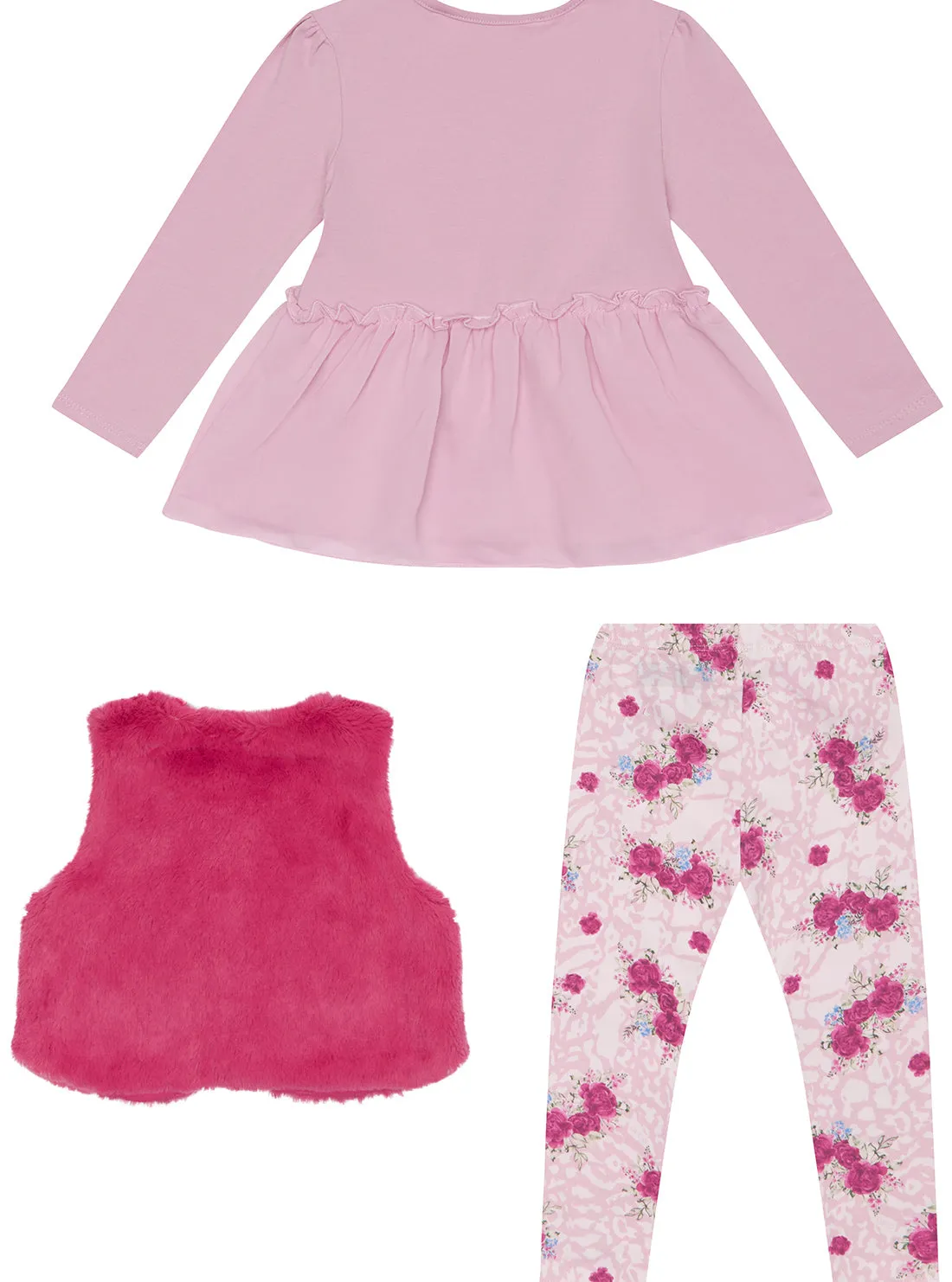 Pink Top Leggings Vest 3 Piece Set (0-24M)