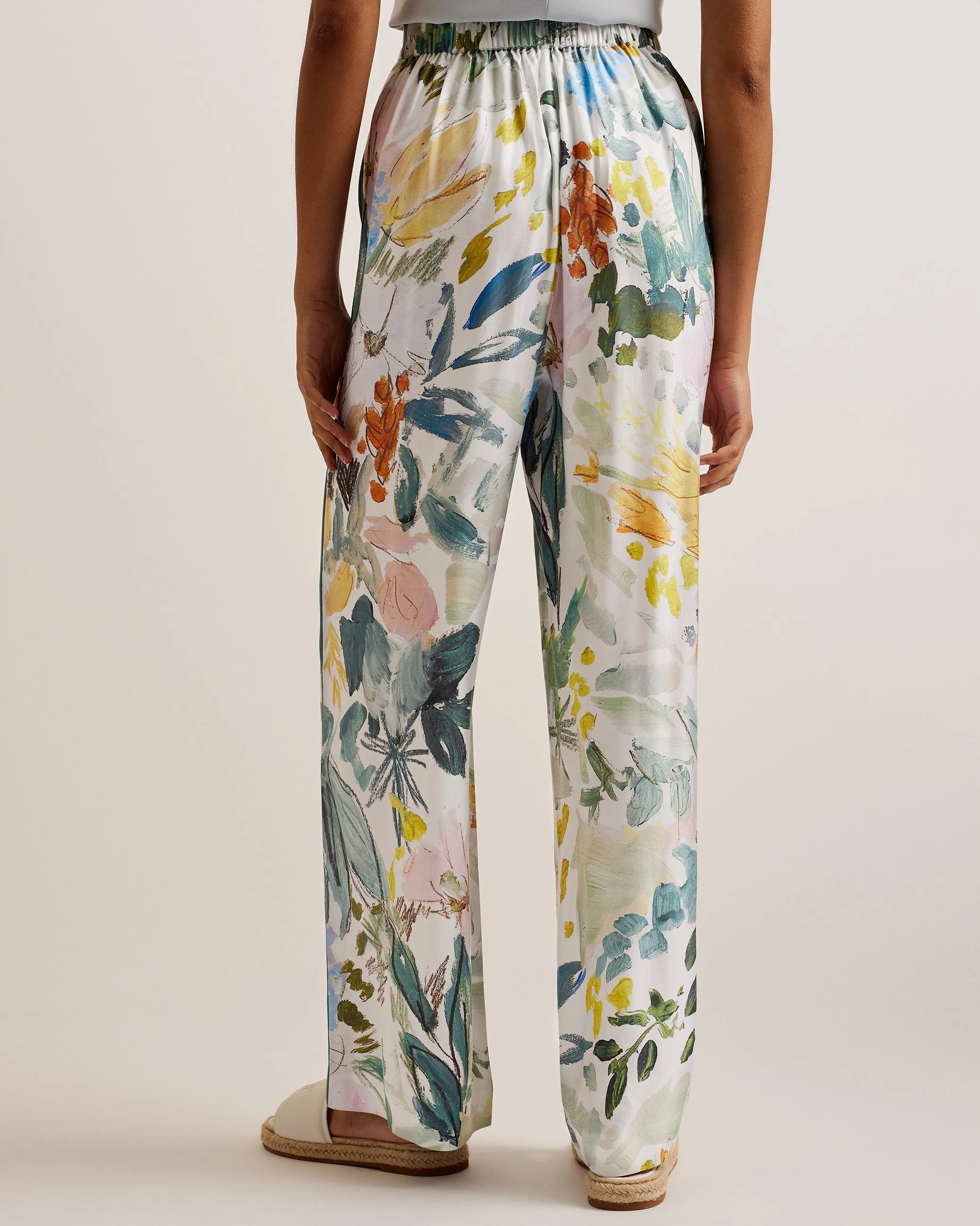 Sarca Printed Wide Leg Trouser Ivory