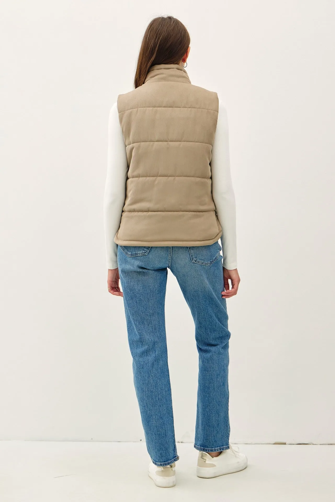 The Peyton Suede-Like Puffer Vest