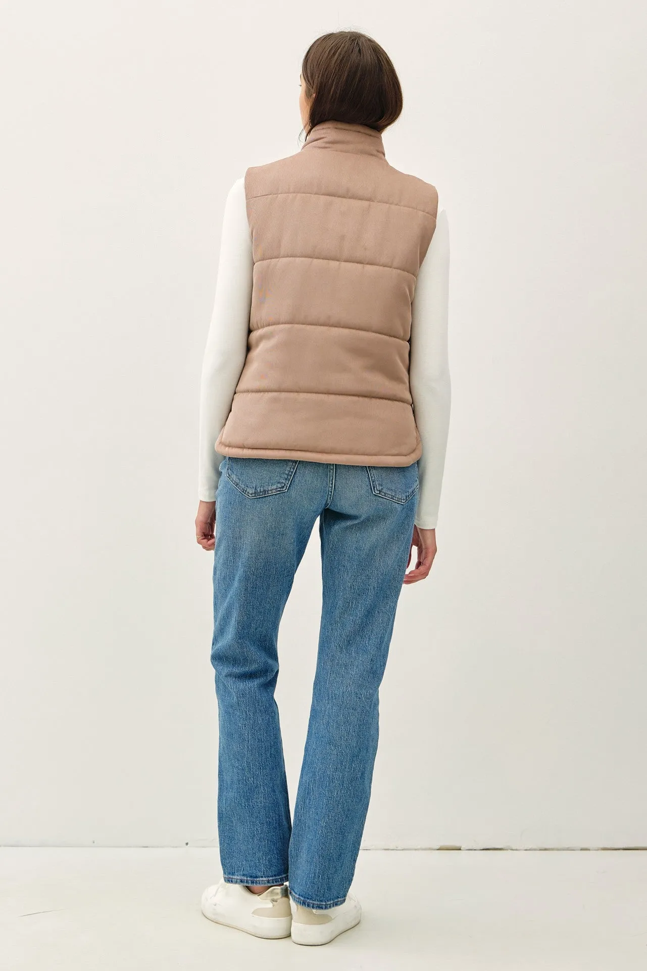 The Peyton Suede-Like Puffer Vest