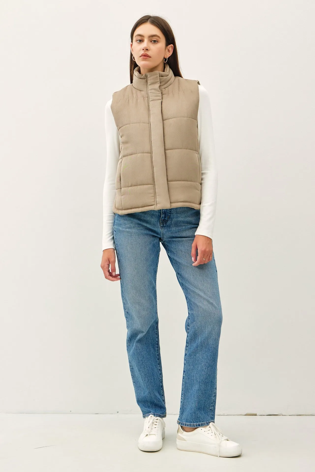 The Peyton Suede-Like Puffer Vest