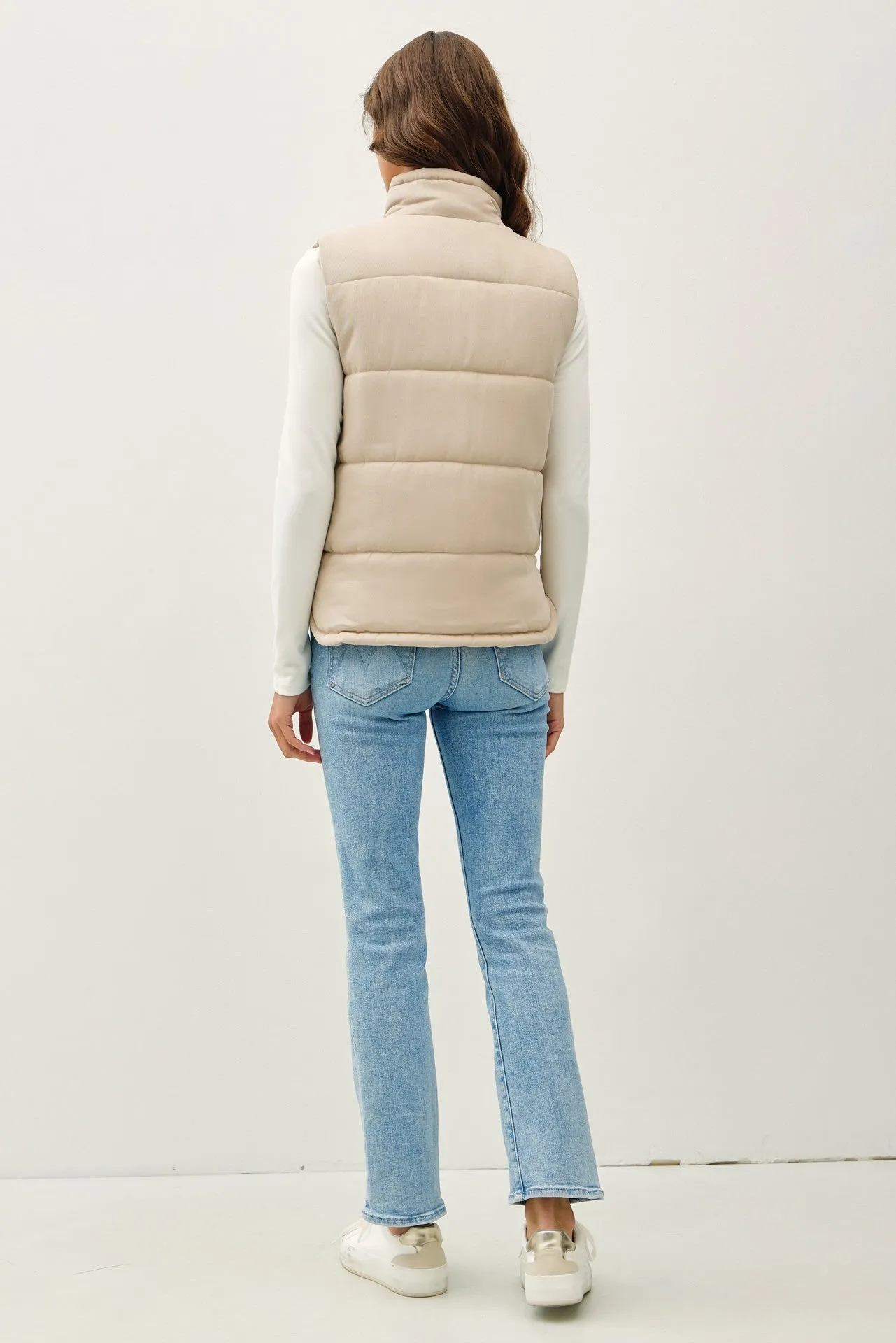 The Peyton Suede-Like Puffer Vest