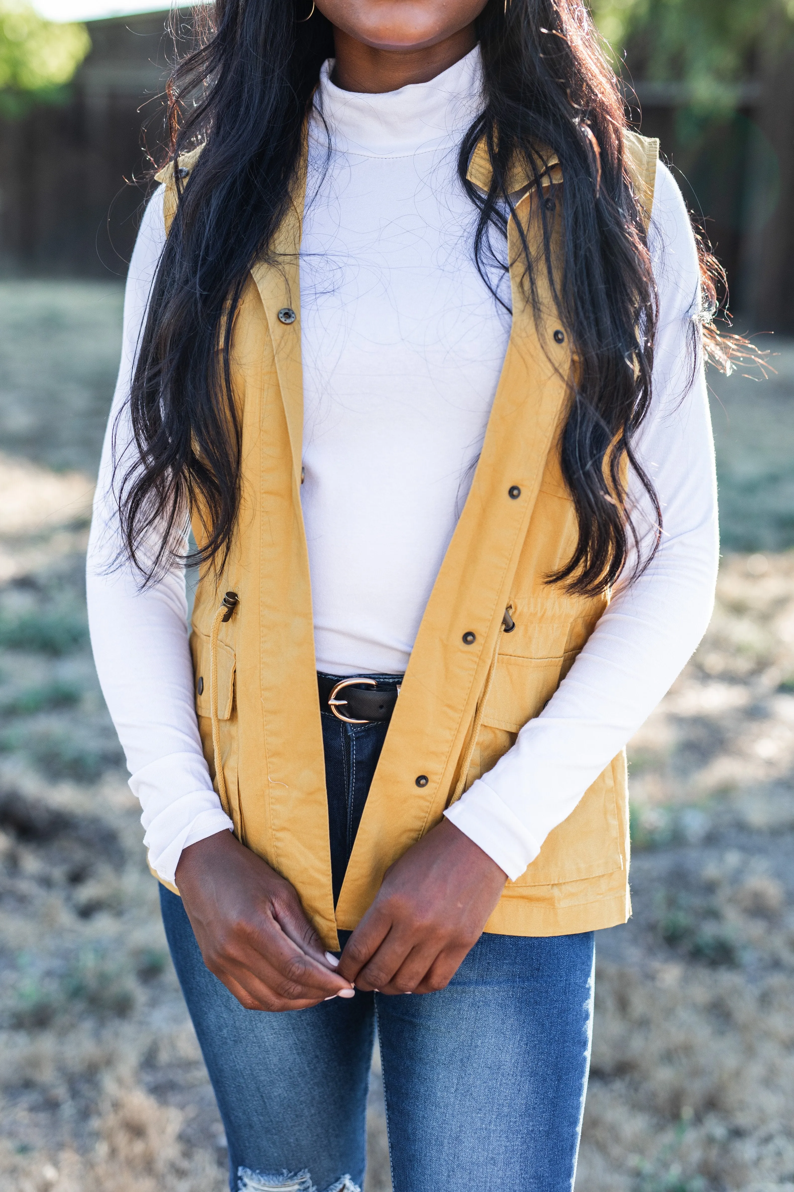 The Time Is Now Light Mustard Utility Vest