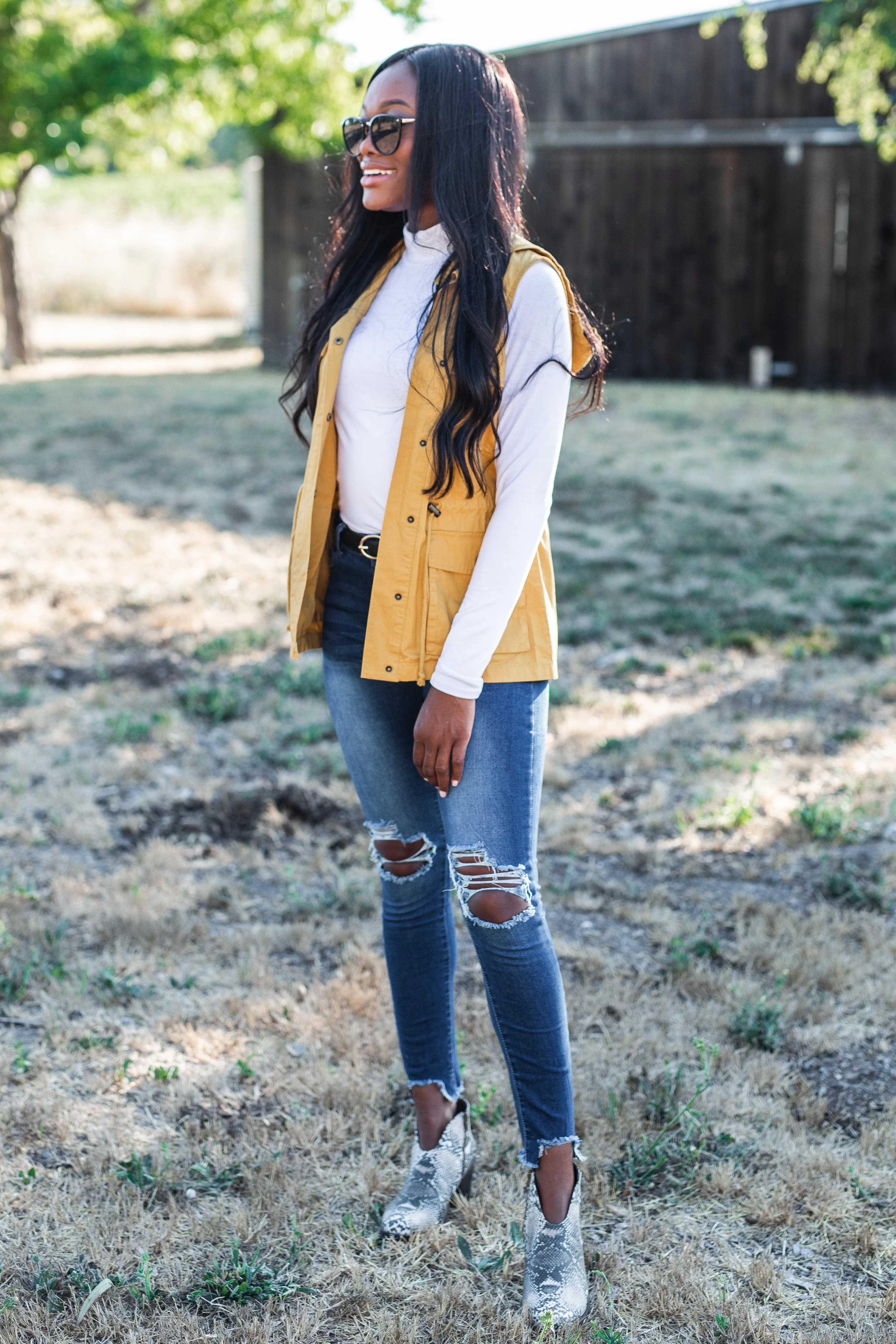 The Time Is Now Light Mustard Utility Vest