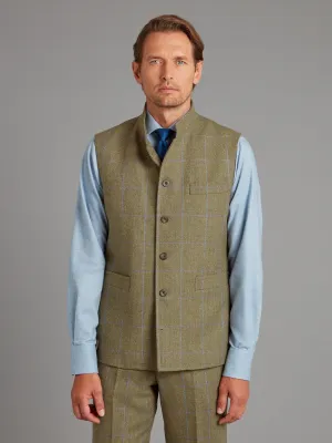 Vest - Lavender / Brown Windowpane Tweed