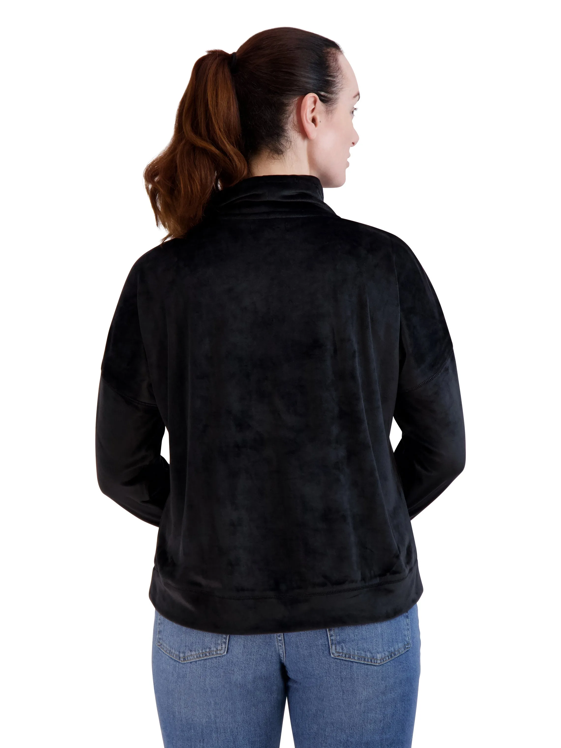 Women's Velour "COZY" Funnel Neck Sweatshirt